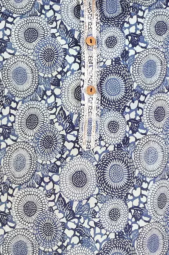 Blue printed kurta pyjama set