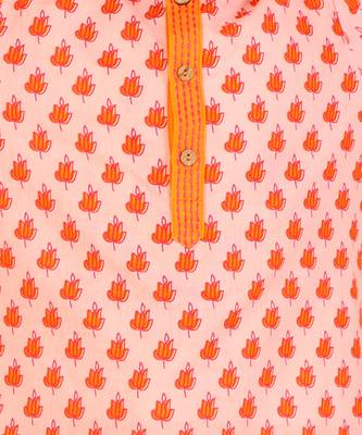 Orange printed kurta pyjama set 4