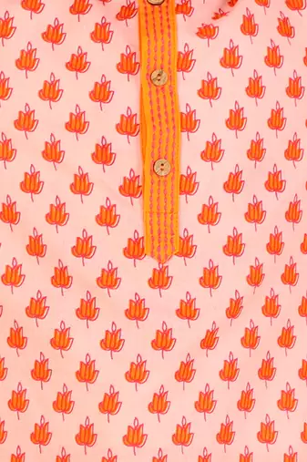 Orange printed kurta pyjama set
