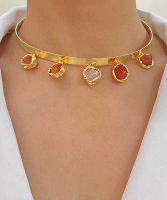 Hasli  rust natural stone necklace 1