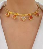 Hasli  rust natural stone necklace