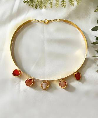 Hasli  rust natural stone necklace 3