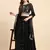 Black Sequience Embroidery Work Georgette Fabric Flared Lehenga Choli With Dupatta.