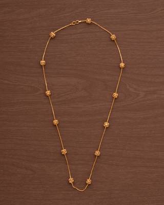 Gold balls chain medium length one gram gold 2