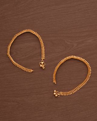 Golden anklets 10 inches size one gram gold 2