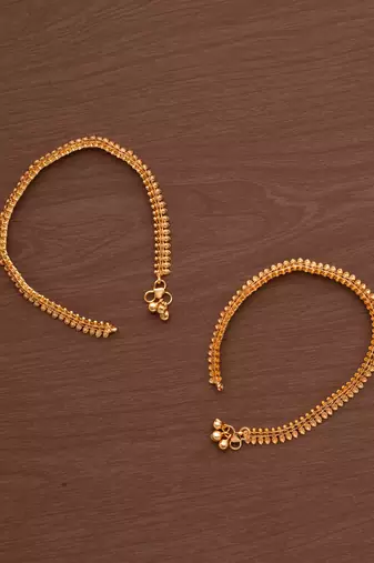 Golden anklets 10 inches size one gram gold