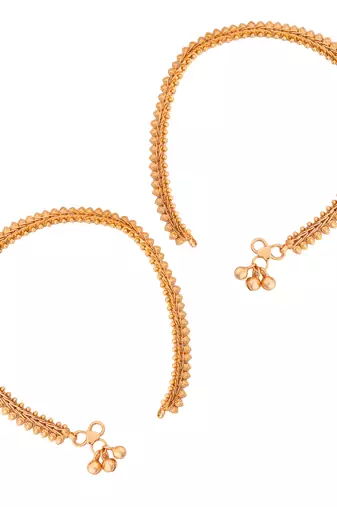 Golden anklets 10 inches size one gram gold