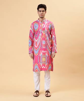 Pink ikat kurta 2