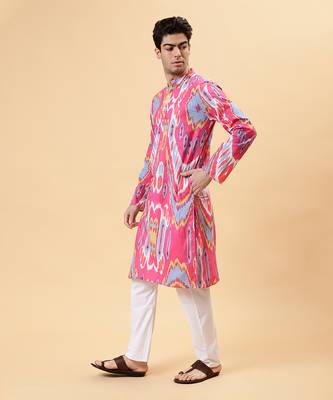 Pink ikat kurta 3