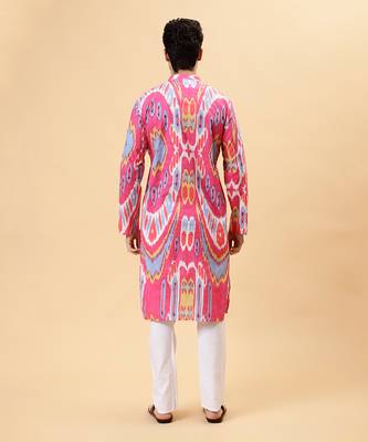 Pink ikat kurta 5