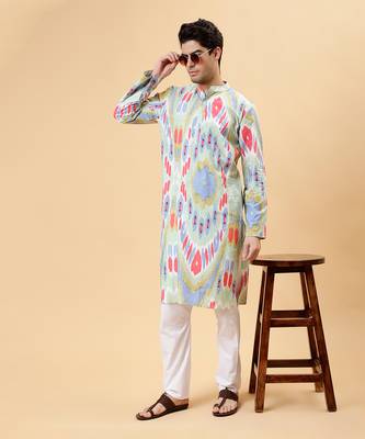 Pastel ikat kurta 1