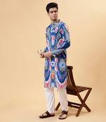 Blue ikat kurta