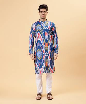 Blue ikat kurta 2