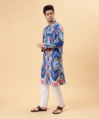 Blue ikat kurta 3