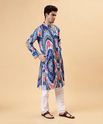 Blue ikat kurta 4
