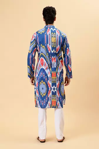 Blue ikat kurta