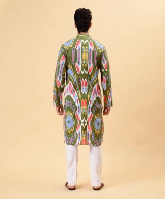 Olive ikat kurta 5