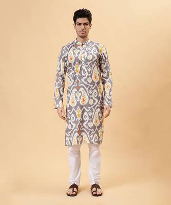 Grey ikat kurta 4