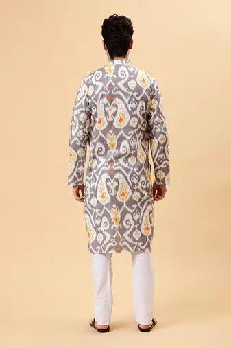 Grey ikat kurta