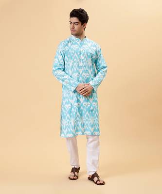 Blue ikat kurta 1