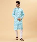 Blue ikat kurta