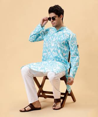 Blue ikat kurta 2