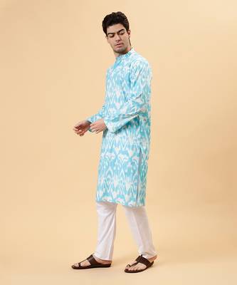 Blue ikat kurta 3