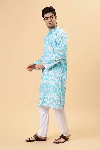 Blue ikat kurta