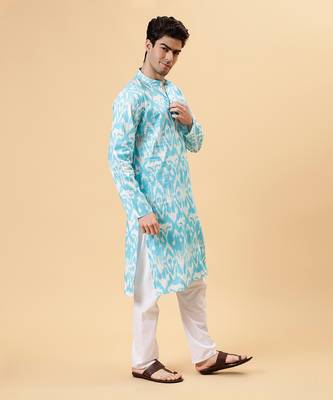 Blue ikat kurta 4