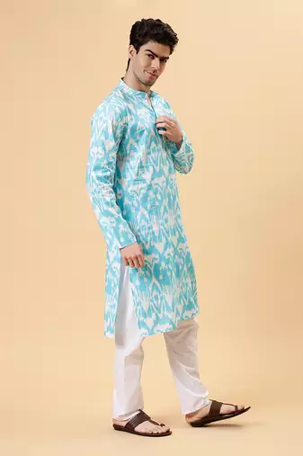 Blue ikat kurta