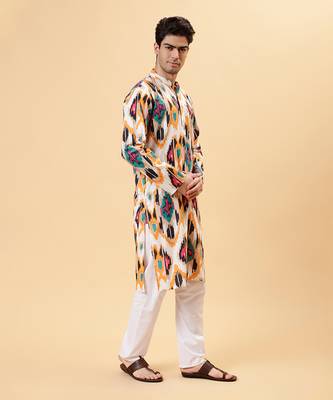 Brown ikat kurta 3