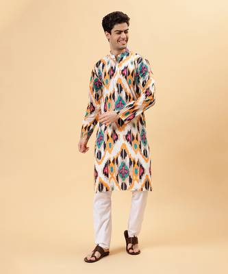 Brown ikat kurta 4