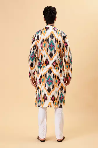 Brown ikat kurta