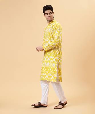 Yellow ikat kurta 2