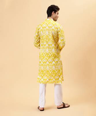 Yellow ikat kurta 5