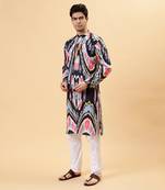 Black ikat kurta