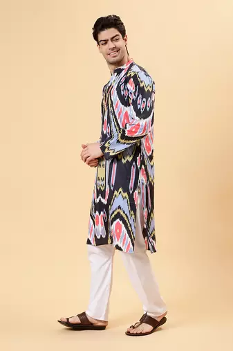Black ikat kurta