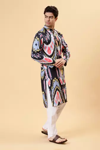 Black ikat kurta
