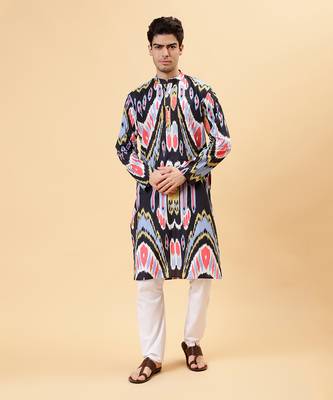 Black ikat kurta 4