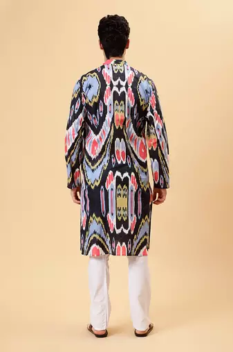 Black ikat kurta