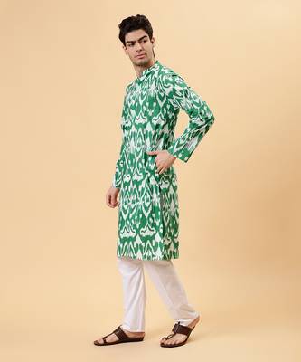 Green ikat kurta 3