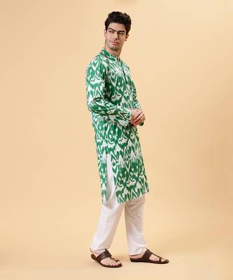Green ikat kurta 4