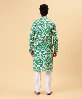 Green ikat kurta 5
