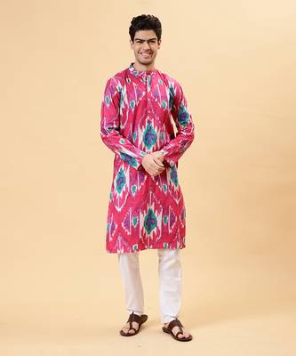 Magenta ikat kurta 1