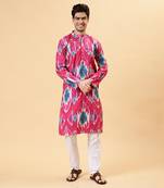 Magenta ikat kurta