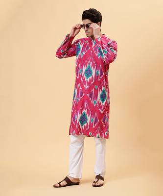Magenta ikat kurta 2