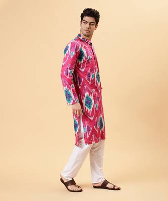 Magenta ikat kurta 4