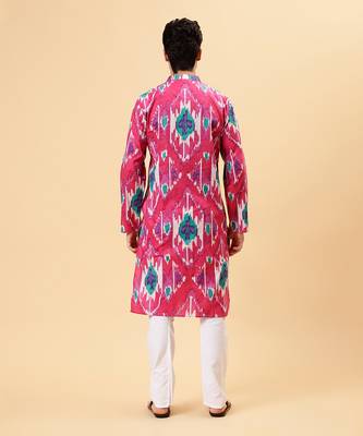 Magenta ikat kurta 5