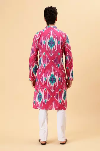 Magenta ikat kurta
