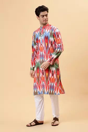 Multicolor ikat kurta